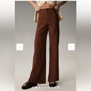 NWT Anthropologie Maeve Colette Full-Length Wide Leg Pants | Cedar | Size 25P